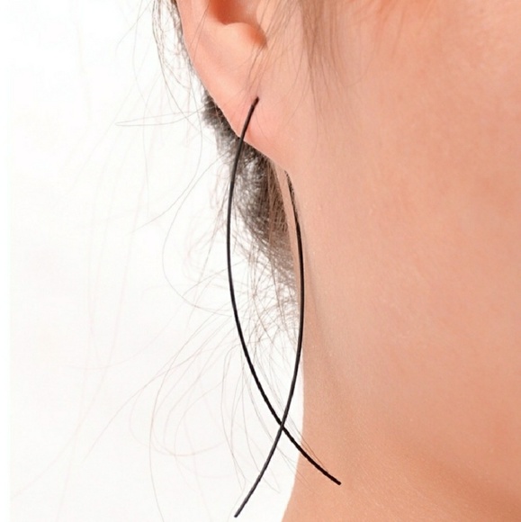 Black Fish Threader Earrings - Picture 3 of 3